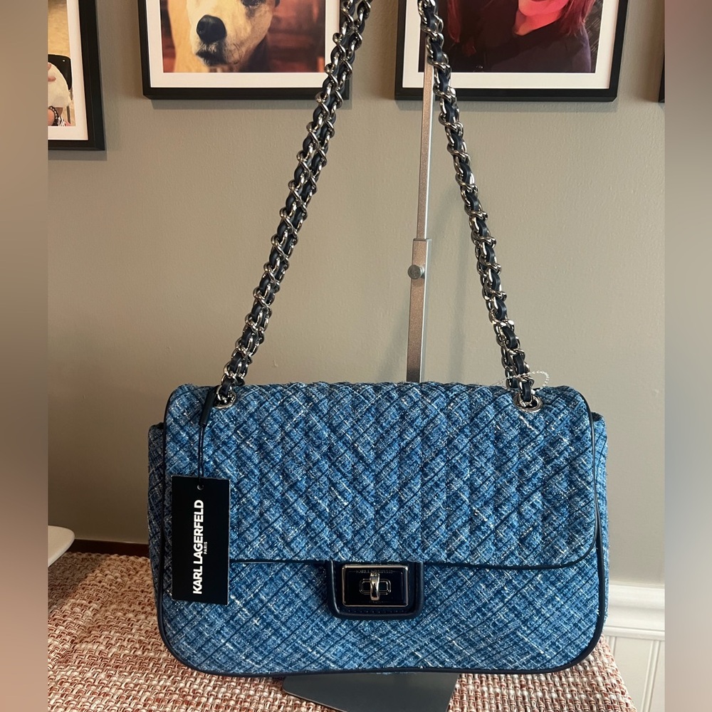 Karl Lagerfeld Blue Denim Women's Bag NWT